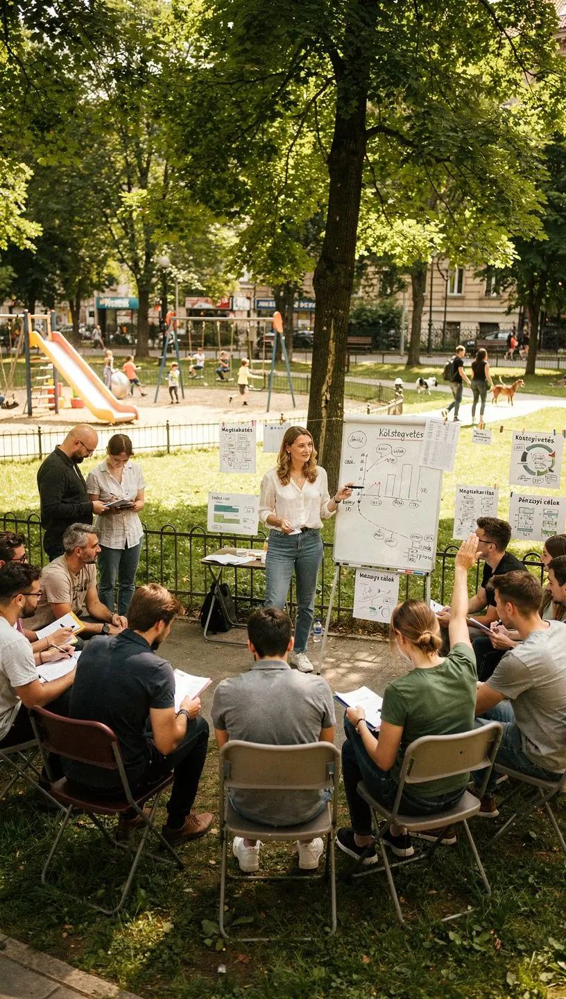 Tanácsadó magyarázza a befektetési lehetőségeket ügyfelének egy modern irodában.